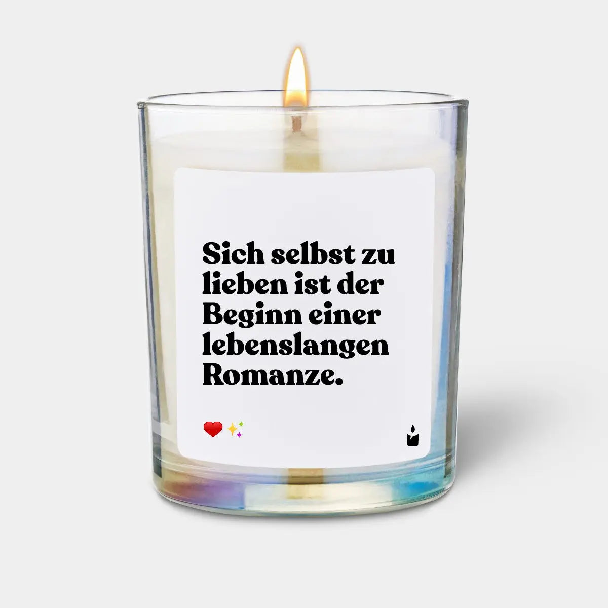 Duftkerze Rainbow Flowery Sich selbst zu lieben ist der Beginn einer lebenslangen Romanze. von ChattyCandles