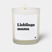 Duftkerze Weiss Woody Lieblingsmama von ChattyCandles