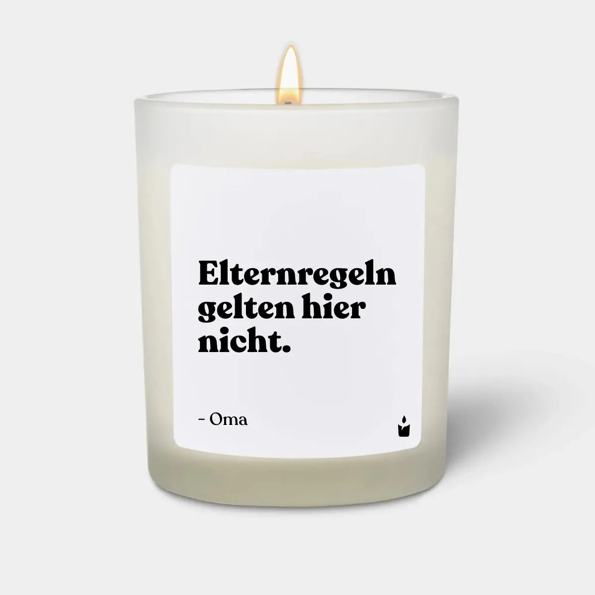 Duftkerze Weiss Woody Elternregeln gelten hier nicht. - Oma von ChattyCandles