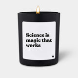 Duftkerze Schwarz Flowery Science is magic that works von ChattyCandles