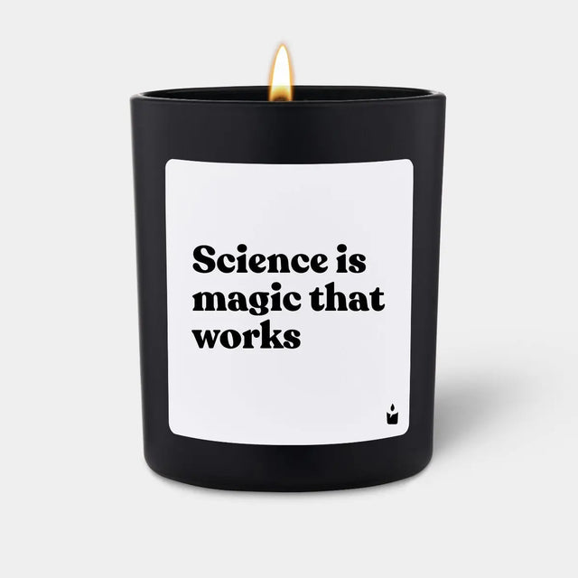 Duftkerze Schwarz Flowery Science is magic that works von ChattyCandles