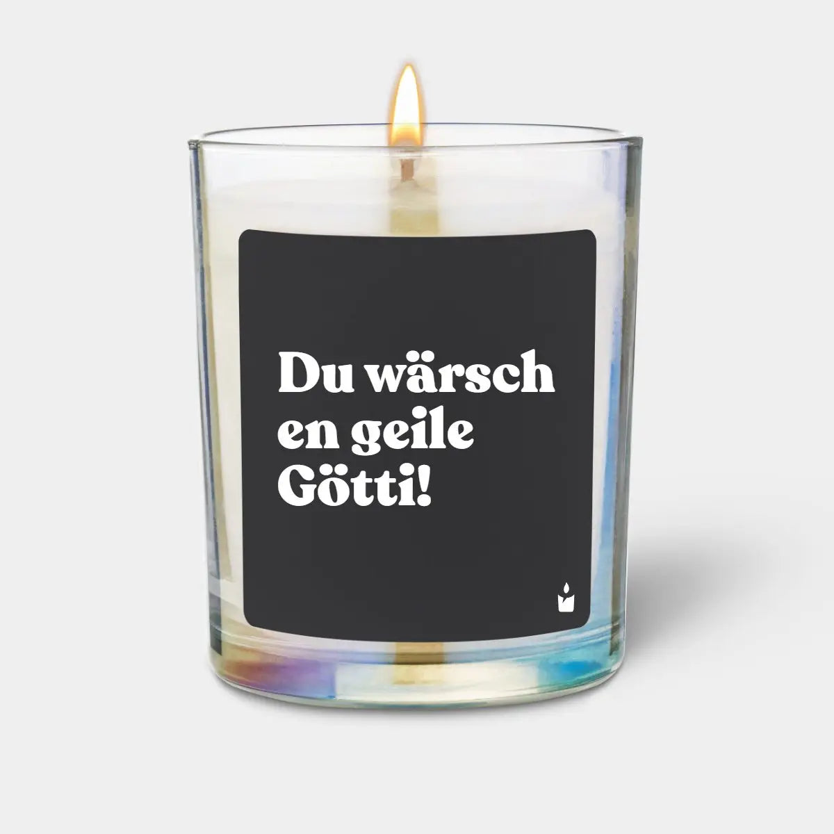 Duftkerze Rainbow Woody Du wärsch en geile Götti! von ChattyCandles