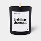 Duftkerze Schwarz Woody Du bist meine Lieblingsehemann! von ChattyCandles