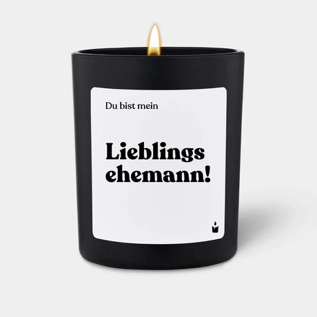Duftkerze Schwarz Woody Du bist meine Lieblingsehemann! von ChattyCandles