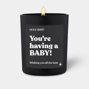 Duftkerze Schwarz Flowery You're having a BABY! von ChattyCandles