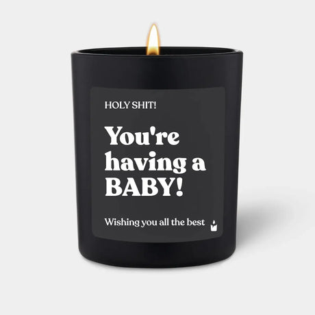 Duftkerze Schwarz Flowery You're having a BABY! von ChattyCandles