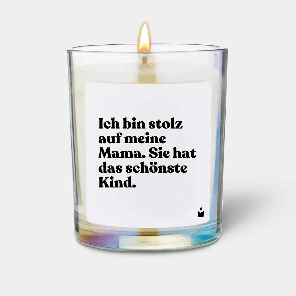 Duftkerze Rainbow Woody Ich bin stolz auf meine Mama. Sie hat das schönste Kind. von ChattyCandles
