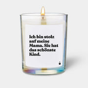 Duftkerze Rainbow Woody Ich bin stolz auf meine Mama. Sie hat das schönste Kind. von ChattyCandles