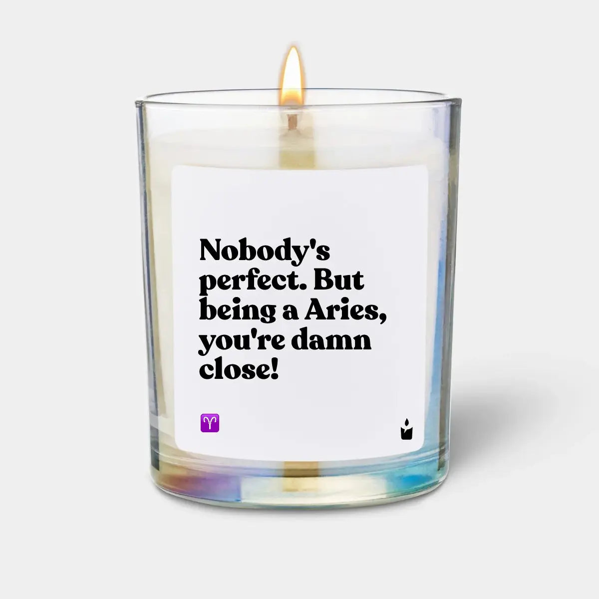Duftkerze Rainbow Woody Nobody's perfect. But being a Aries, you're damn close! von ChattyCandles