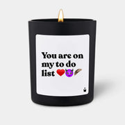 Duftkerze Schwarz Woody You are on my to do list von ChattyCandles