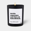 Duftkerze Schwarz Flowery Ich bin angezogen und sitze am Schreibtisch. Was wollt ihr noch? von ChattyCandles