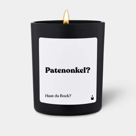 Duftkerze Schwarz Flowery Patenonkel? Hast du Bock? von ChattyCandles