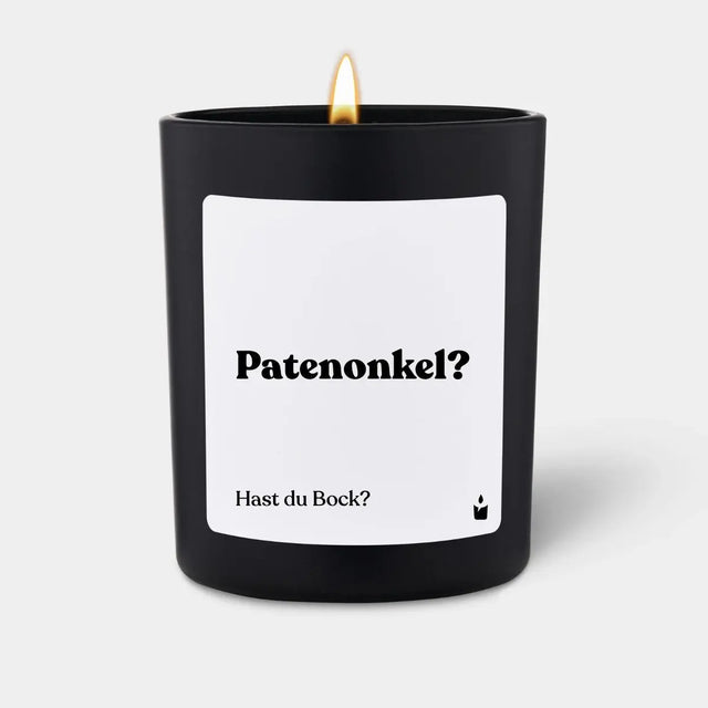 Duftkerze Schwarz Flowery Patenonkel? Hast du Bock? von ChattyCandles