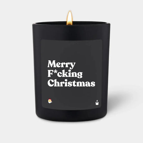 Duftkerze Schwarz Woody Merry F*cking Christmas von ChattyCandles