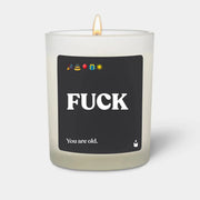 Duftkerze Weiss Flowery FUCK - You are old von ChattyCandles