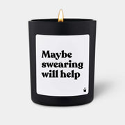 Duftkerze Schwarz Woody Maybe swearing will help von ChattyCandles