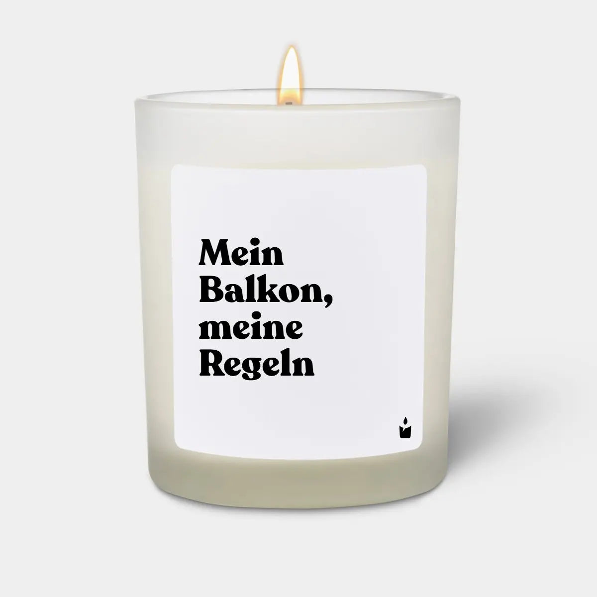 Duftkerze Weiss Woody Mein Balkon, meine Regeln von ChattyCandles
