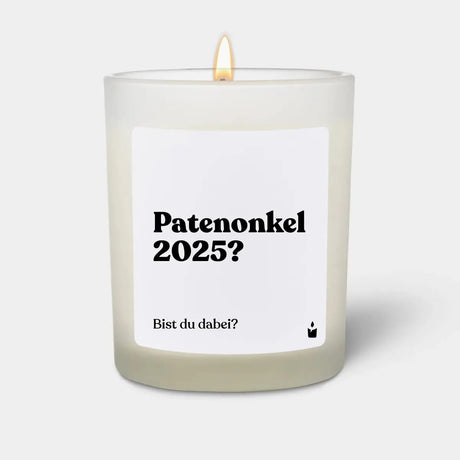 Duftkerze Weiss Flowery Patenonkel 2025? Bist du dabei? von ChattyCandles