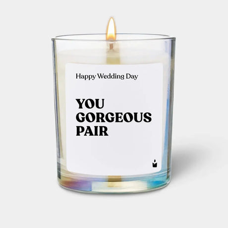 Duftkerze Rainbow Woody Happy wedding day you gorgeous pair von ChattyCandles