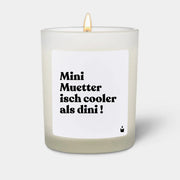 Duftkerze Weiss Flowery Mini Muetter isch cooler als dini! von ChattyCandles