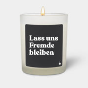 Duftkerze Weiss Woody Lass uns Fremde bleiben von ChattyCandles