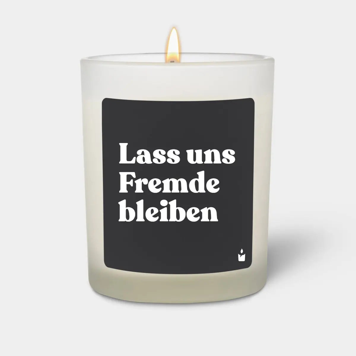 Duftkerze Weiss Woody Lass uns Fremde bleiben von ChattyCandles