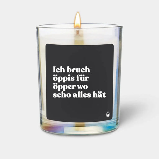 Duftkerze Flowery Ich bruch öppis für öpper wo scho alles hät von ChattyCandles