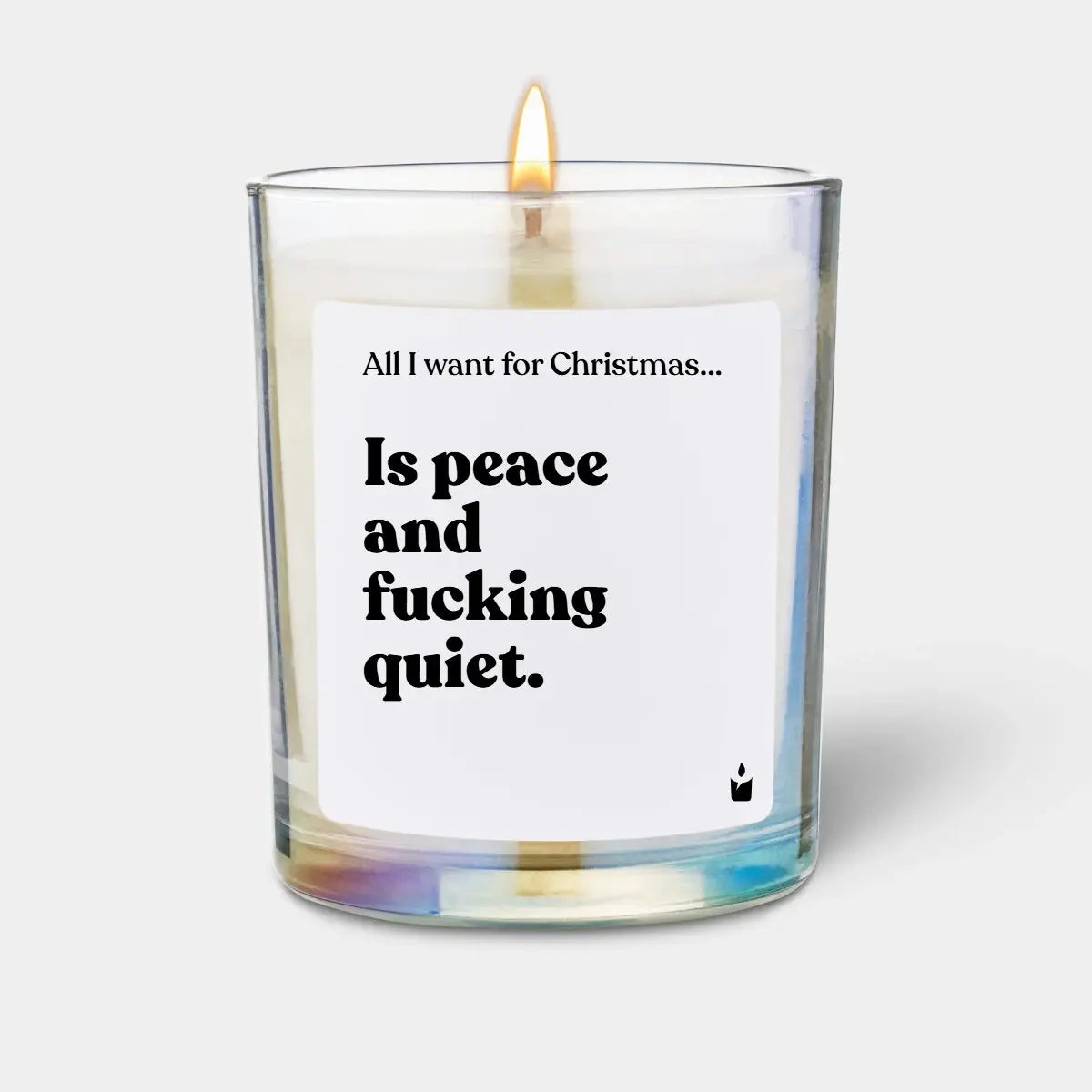 Duftkerze Rainbow Flowery All I want for Christmas is peace and fucking quiet. von ChattyCandles