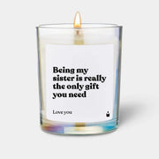Duftkerze Rainbow Flowery Being my sister is really the only gift you need von ChattyCandles