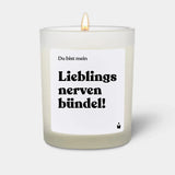 Duftkerze Weiss Woody Du bist mein Lieblingsnervenbündel! von ChattyCandles