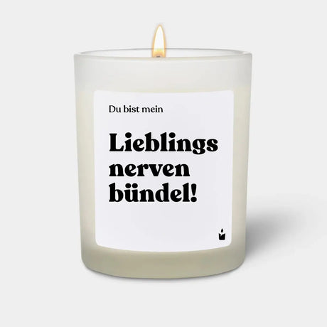 Duftkerze Weiss Woody Du bist mein Lieblingsnervenbündel! von ChattyCandles