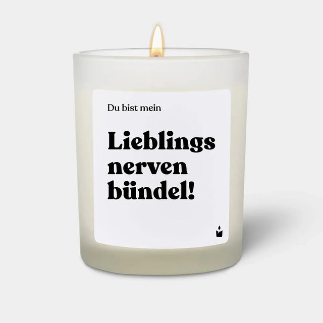 Duftkerze Weiss Woody Du bist mein Lieblingsnervenbündel! von ChattyCandles