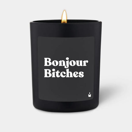 Duftkerze Schwarz Flowery Bonjour Bitches von ChattyCandles