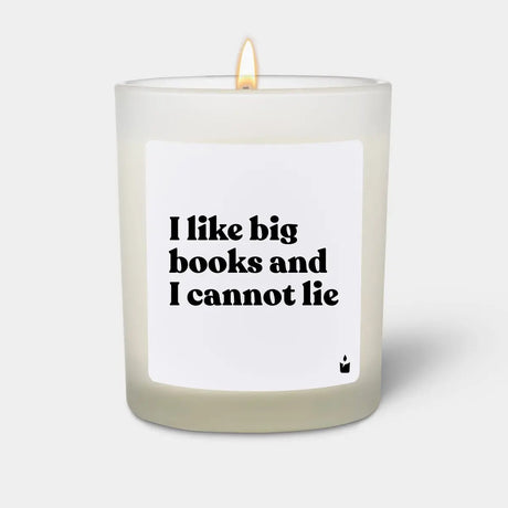 Duftkerze Weiss Woody I like big books and I cannot lie von ChattyCandles