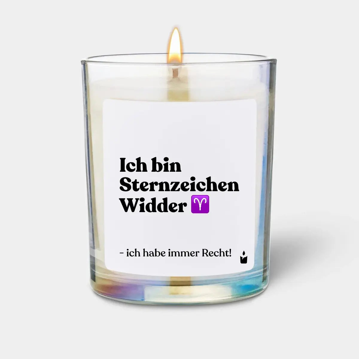 Duftkerze Rainbow Woody Ich bin Sternzeichen Widder - ich habe immer Recht! von ChattyCandles