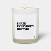 Duftkerze Weiss Woody I hate everybody but you von ChattyCandles
