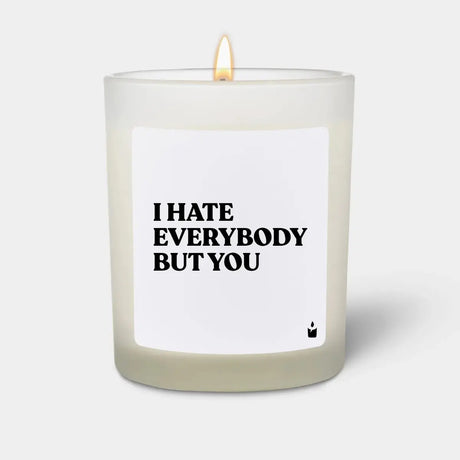 Duftkerze Weiss Woody I hate everybody but you von ChattyCandles