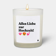 Duftkerze Weiss Flowery Alles Liebe zur Hochzeit! von ChattyCandles