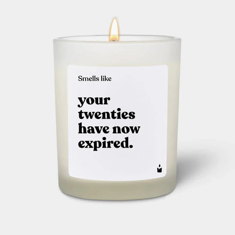 Duftkerze Weiss Woody Smells like your twenties have now expired. von ChattyCandles