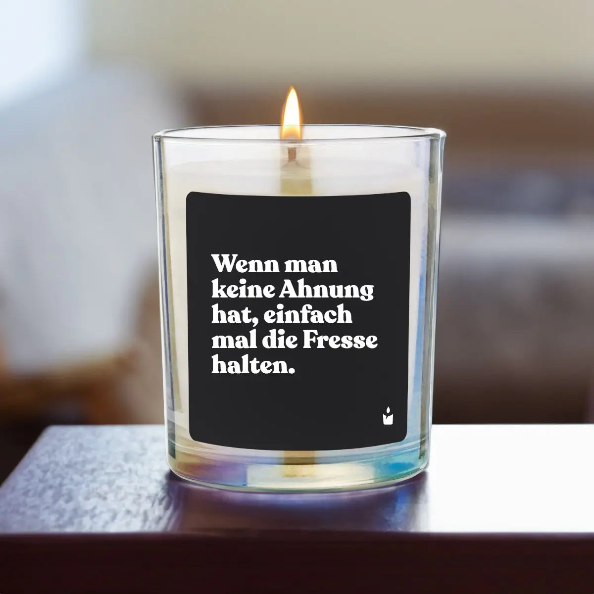 Duftkerze Rainbow Woody Wenn man keine Ahnung hat, einfach mal die Fresse halten. von ChattyCandles