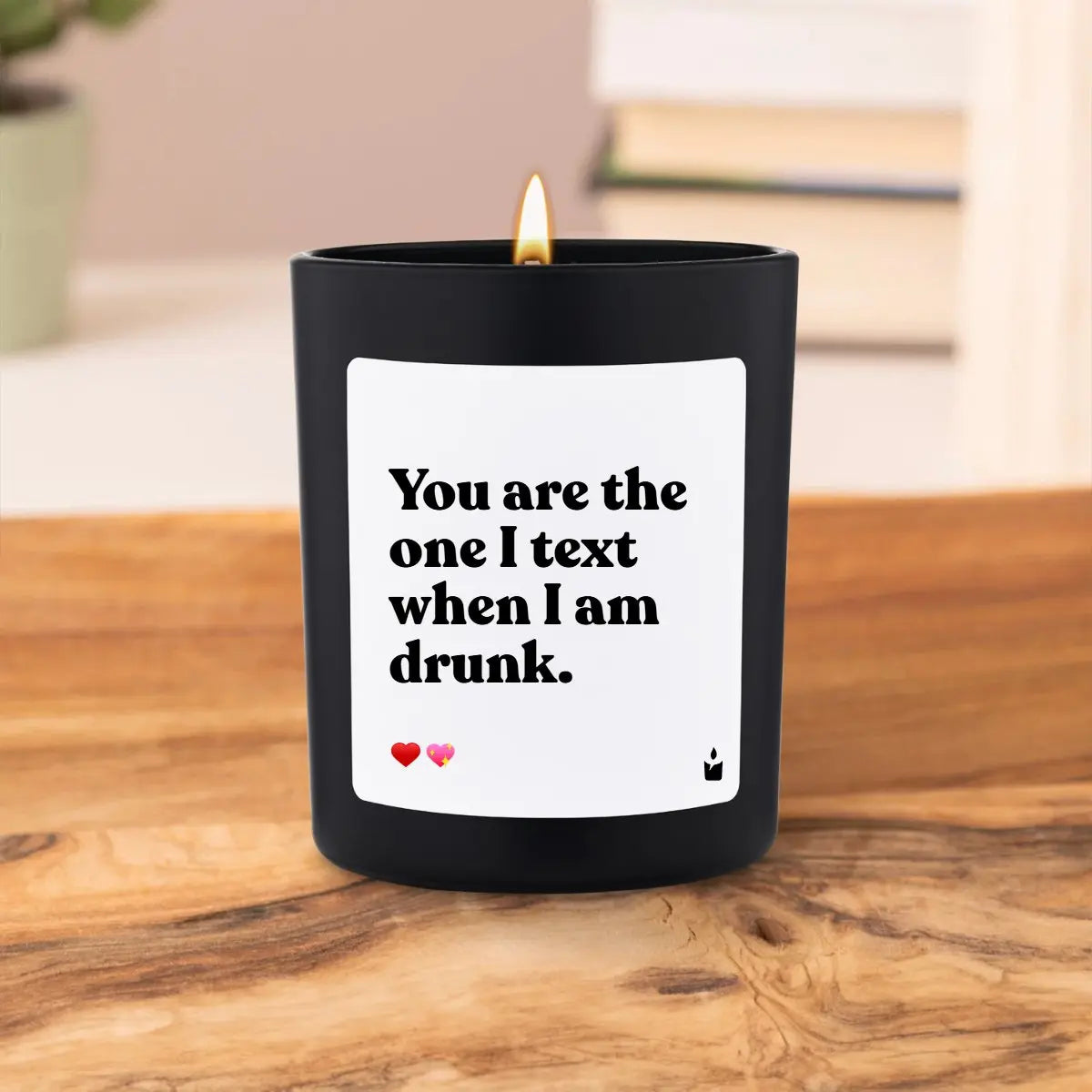 Duftkerze Schwarz Woody You are the one I text when I am drunk. von ChattyCandles