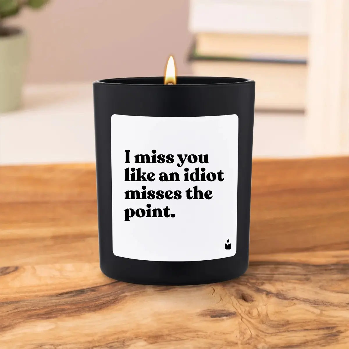 Duftkerze Schwarz Woody I miss you like an idiot misses the point. von ChattyCandles