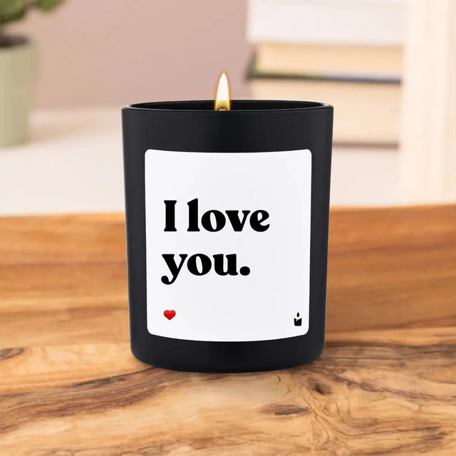 Duftkerze Schwarz Flowery I love you. von ChattyCandles