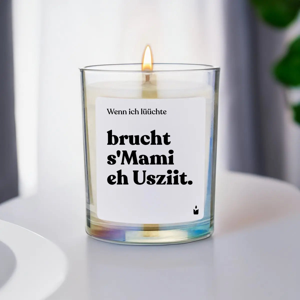 Duftkerze Rainbow Flowery Wenn ich lüüchte brucht s'Mami eh Usziit. von ChattyCandles