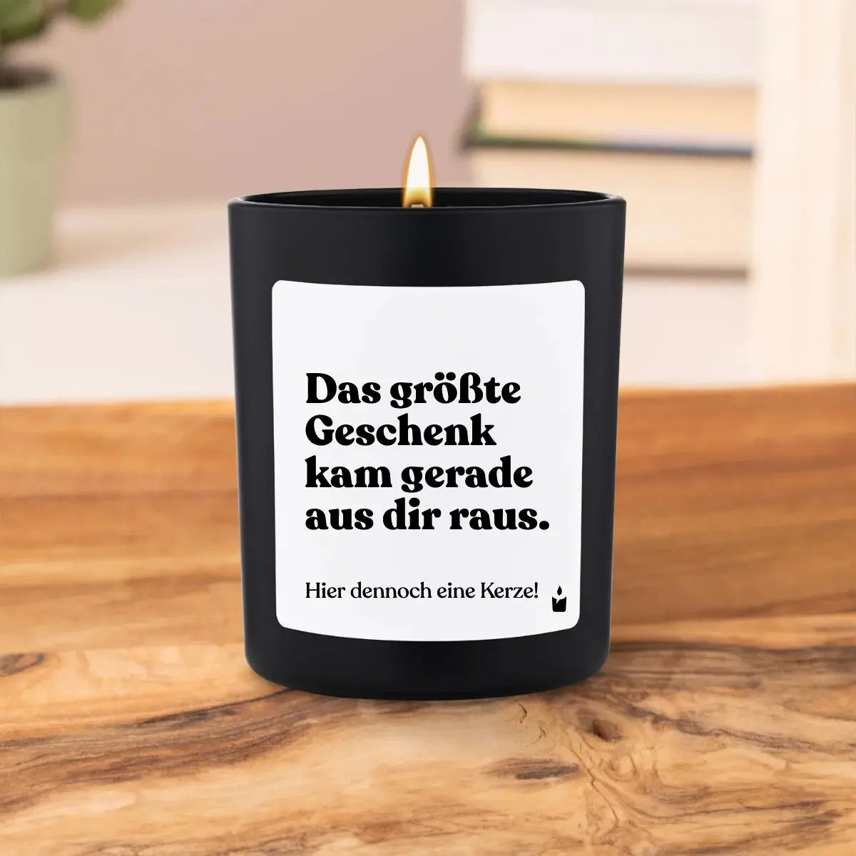 Duftkerze Schwarz Woody Das größte Geschenk kam gerade aus dir raus. Hier dennoch eine Kerze! von ChattyCandles