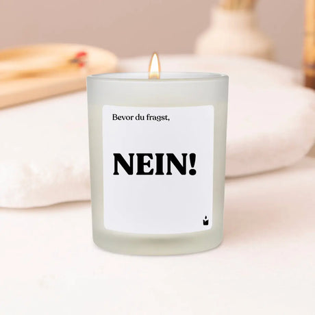 Duftkerze Weiss Woody Bevor du fragst, Nein! von ChattyCandles