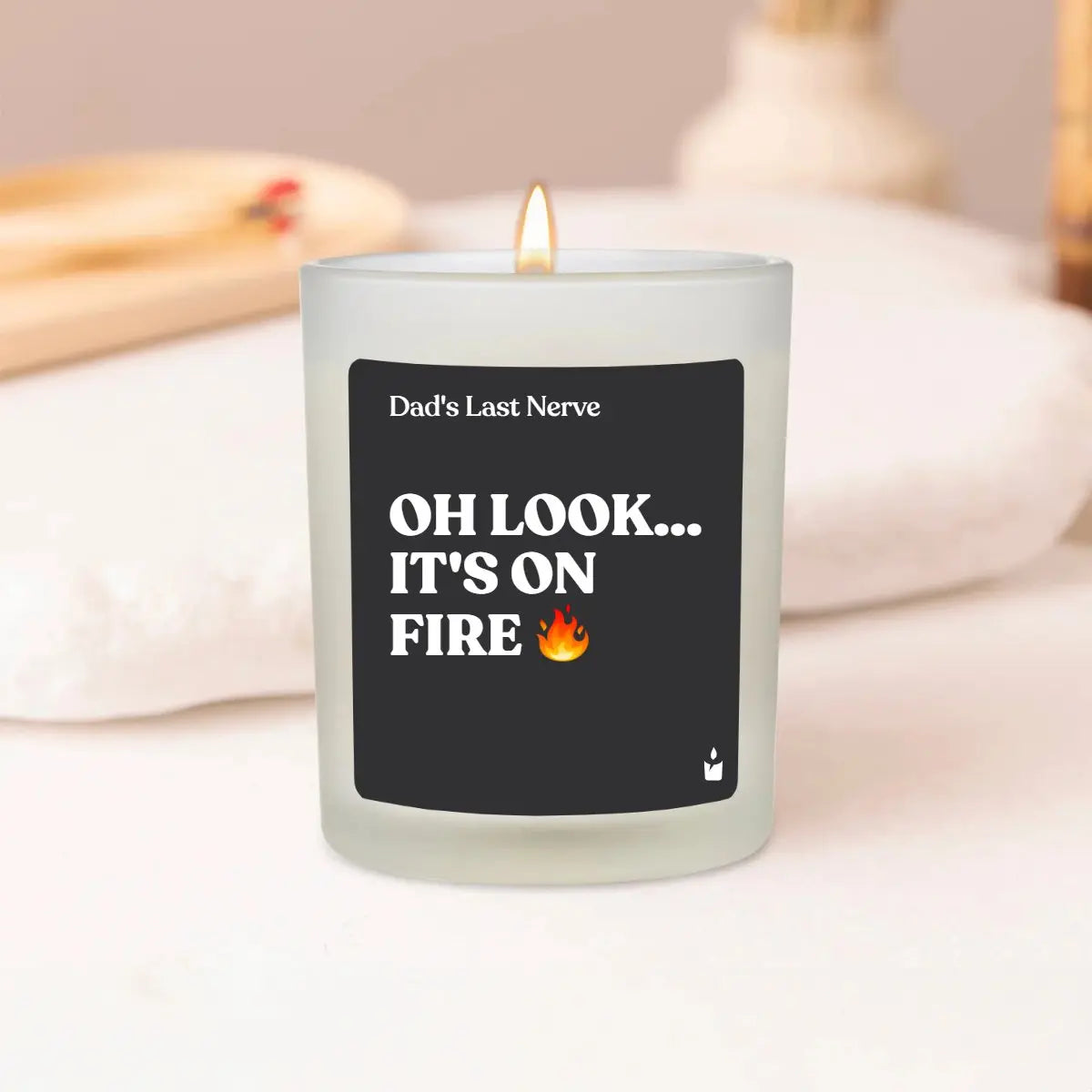 Duftkerze Weiss Flowery Dad's last nerve is on fire von ChattyCandles