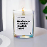 Duftkerze Rainbow Flowery S'Lebe isch härt. Wenigstens häsch kei hässlichi Chind! von ChattyCandles