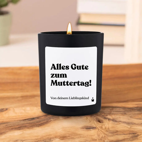 Duftkerze Schwarz Flowery Alles Gute zum Muttertag! von ChattyCandles