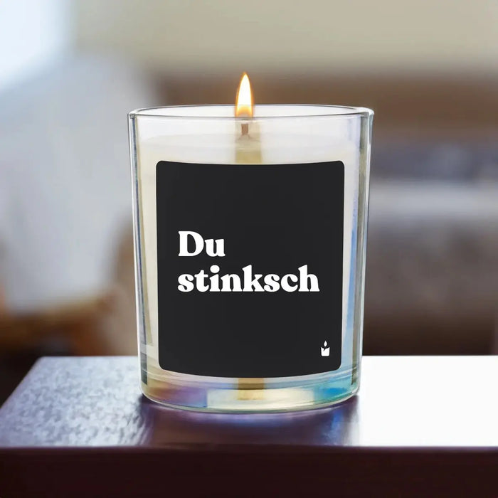 Duftkerze Woody Du stinksch von ChattyCandles